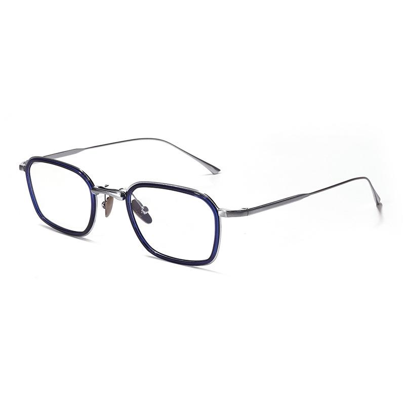 

Japan Luxury Brand Replica Pure Titanium + Acetate Ring Business Eyeglasses Frame Men Women Ultra-Light Classic Glasses Demo Lens