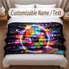 Soccer Theme Soft Blanket Personalized Custom Name Text Print Warm Blanket Home Sofa Bedroom Decor