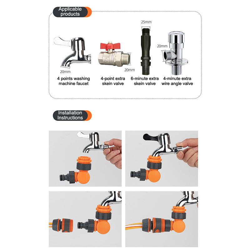 Gartenschlauchverbinder, 1/2 Zoll Wasserhahnadapter, Kunststoff Schnellkupplung Klickverschluss für Bewässerung