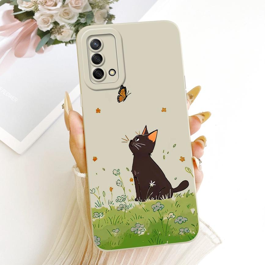 Case For OPPO A74 4G Cover A95 4G CPH2365 Lovely Cartoons Painting Soft Back Cases For OPPO F19 F 19 S Phone Len Proective Capa