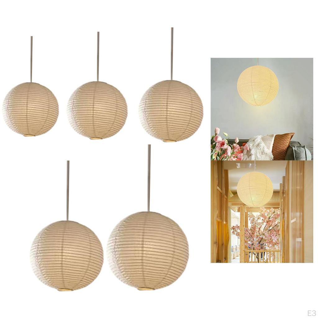 Paper Lampshade Hanging Light Cover Bulb Guard for Teahouse Cafe Dining Room