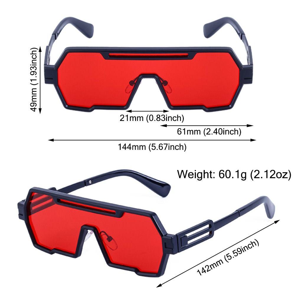 Metal Steampunk Sunglasses Fashion Big Frame UV400 Protection Irregular Square Sun Glasses Punk One-Piece Sun Glasses for Men