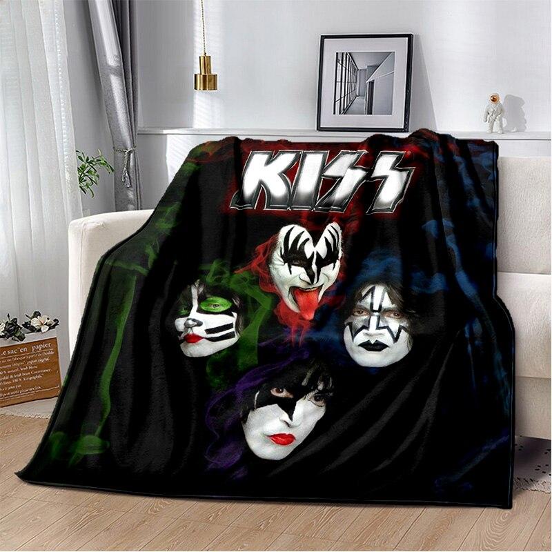 Rockband Kiss Band Decke Mode Flanell Flauschige Fleece Überwurfdecke Kinder und Erwachsene Geschenk Sofa Reise Camping