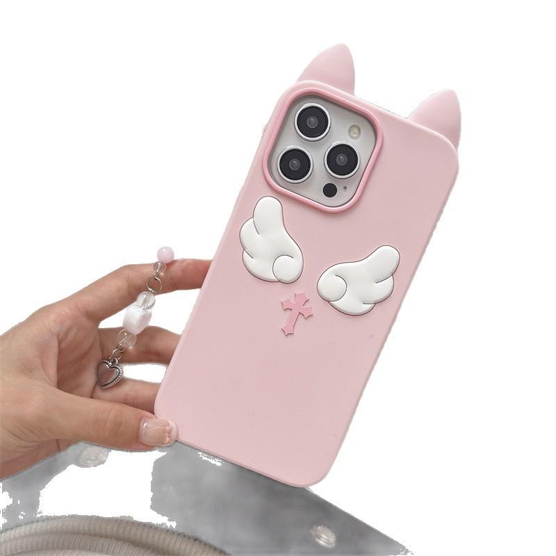 Cat Ear Angel Wings Drop-Proof Phone Case for iPhone 14/13/12 Pro Max