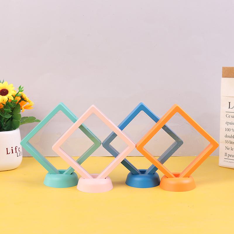 Colorful 3D Floating Picture Frame Shadow Box Jewelry Display Stand Ring Pendant Holder Protect Jewelry Stone Presentation Case