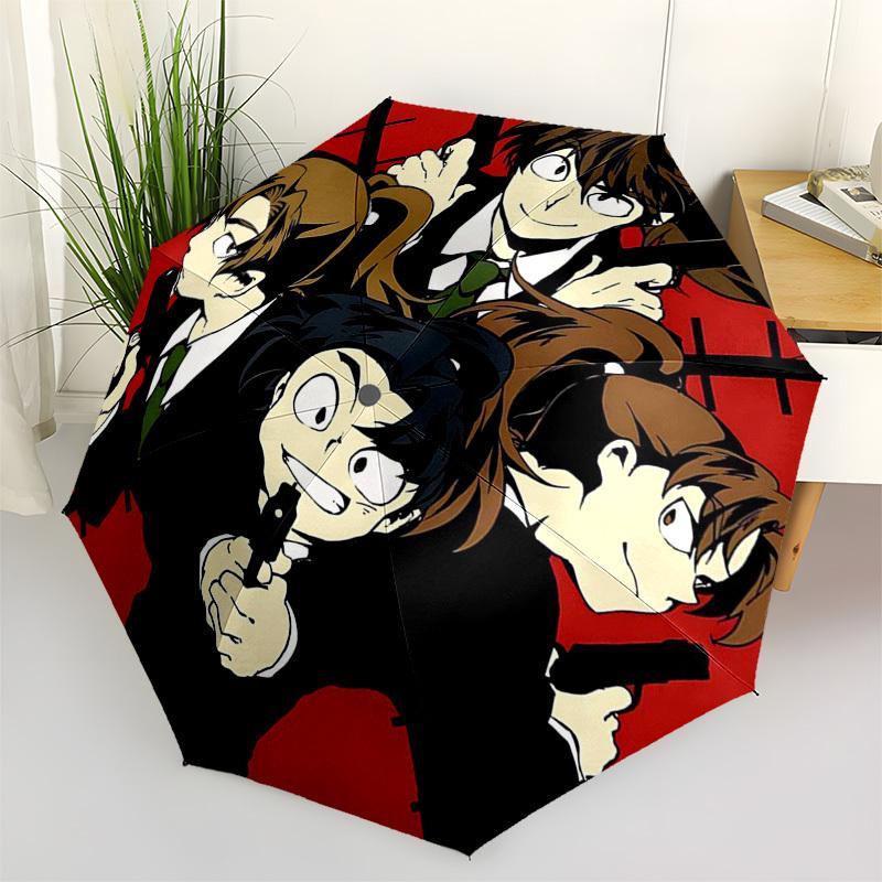 

1pc Detective Conan Automatic Opening/Closing Umbrella with 3-Fold Design, Iron Frame - Perfect Gift for Fans, Travelers, Daily Use.H025