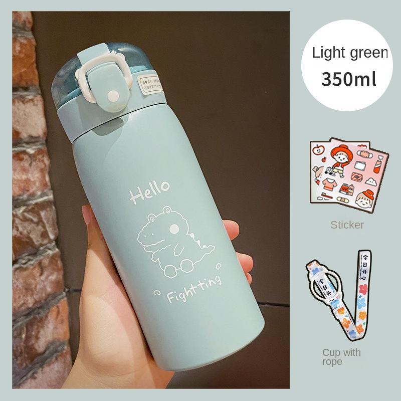 350/500ml 304 Stainless Steel Thermos Portable Children's Straw Cup Children's Student Drop-proof Water Bottle