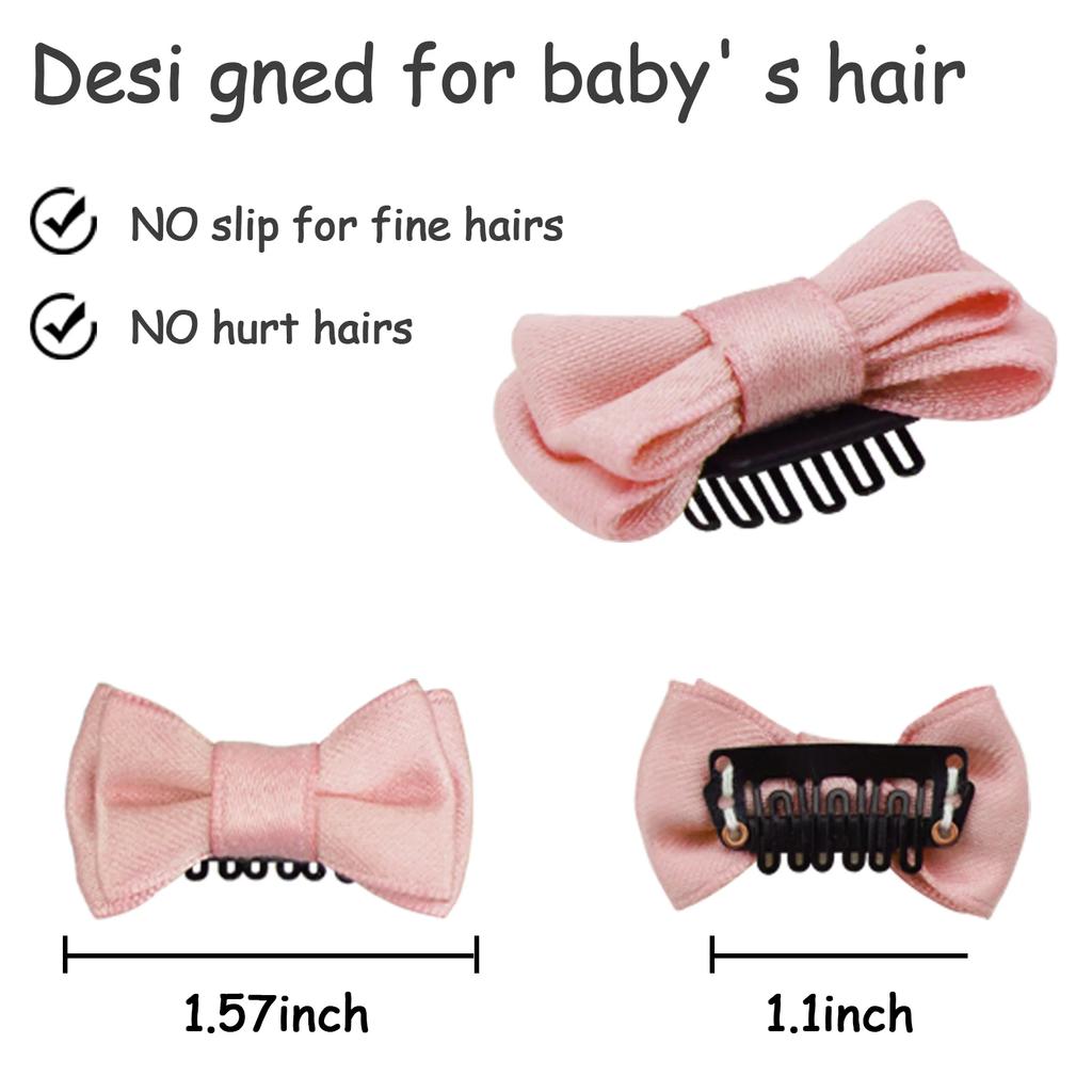 16 st Babyflickhårspännen Enfärgade Barrettes för Barn Spädbarn Hårrosetter handsydda hårkammar för Barn håraccessoarer