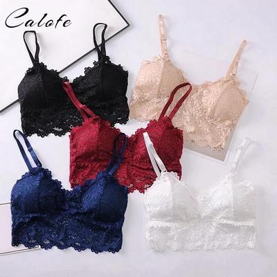 Floral Bralette Gepolsterte Push-Up Spitze Bhs für Frauen Sexy Dessous Korsett Camis Unterwäsche Draht Freies Sheer Bh Crop Tops büstenhalter