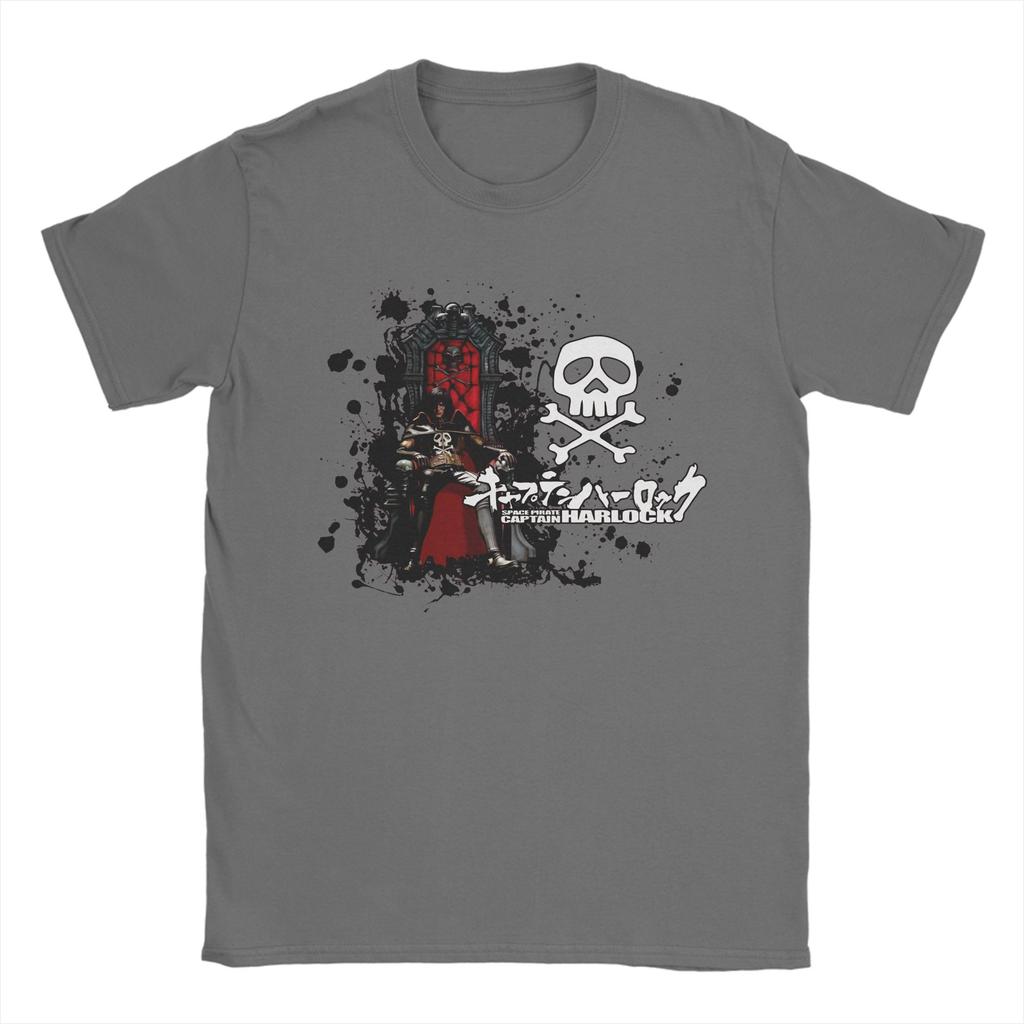 Captain Harlock Galaxy Express 999 Mens T Shirts Tee Shirt Short Sleeve Round Collar TShirts Pure Cotton Big Size Clothes