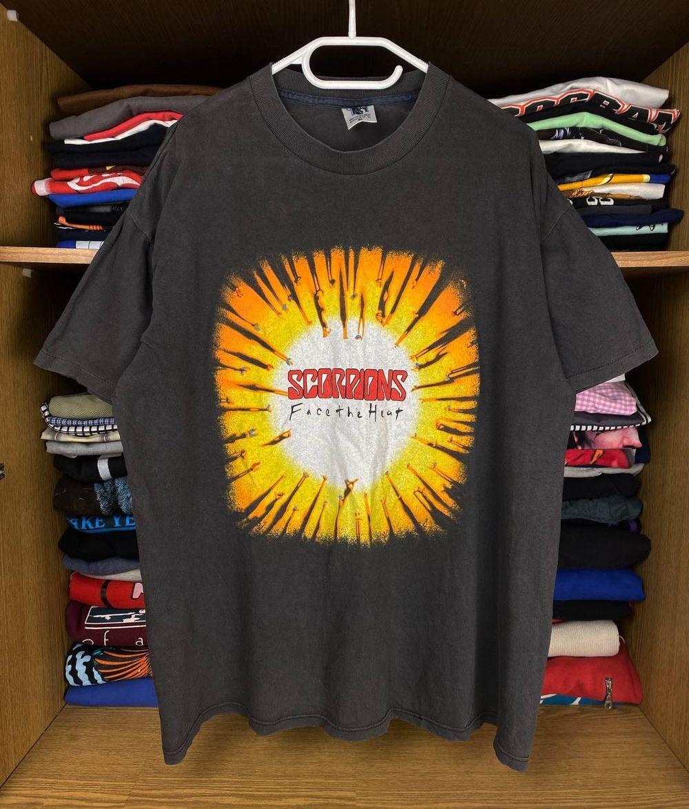 SALE Scorpions 1994 Face The Heat Tour 90s Band Black Unisex Tshirt Reprint XXXXL