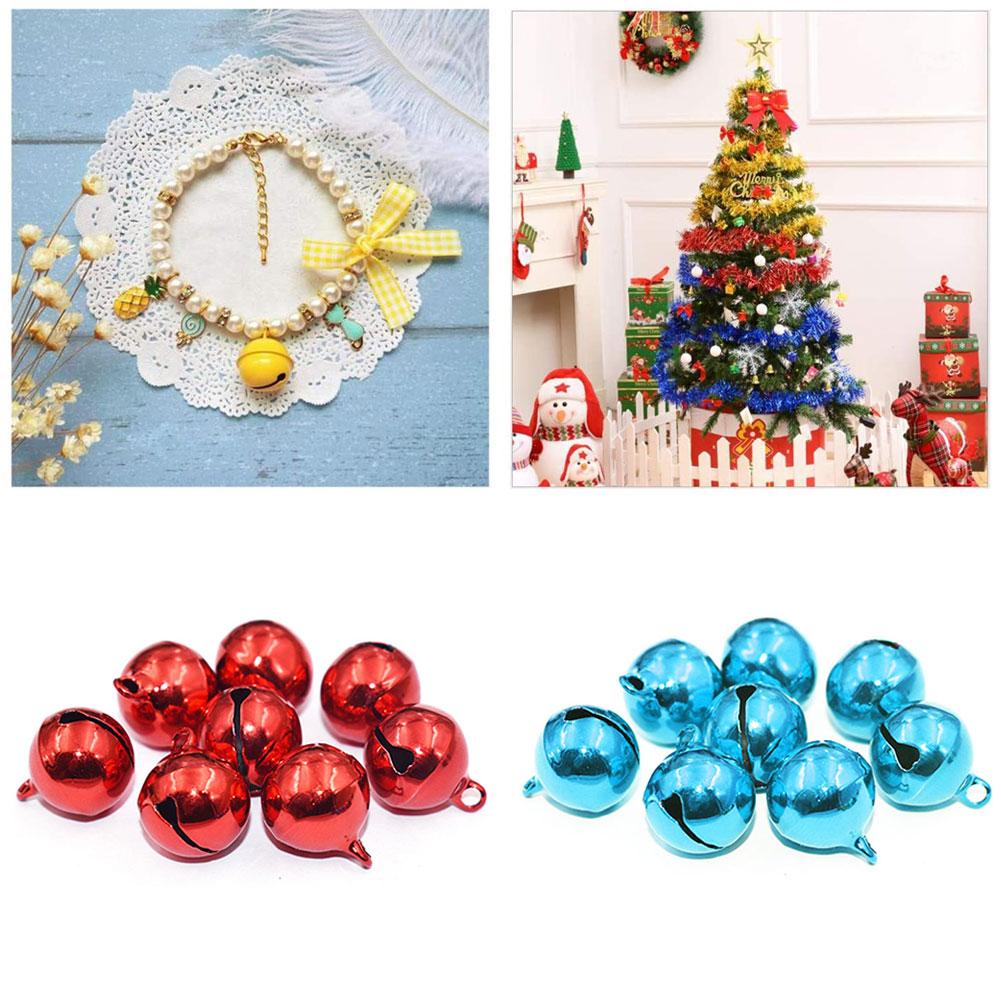 

50 шт. Маленький металлический колокольчик, разноцветная краска, рождественские колокольчики, брелок, кулон, вечеринка, бусины своими руками(красно синий )