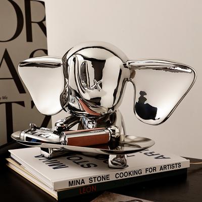 Home Decor Elephant Statue Ornament Storage Tray Living Room TV Cabinet Shelf Resin Decorative Elephant Sculpture Craft Gift