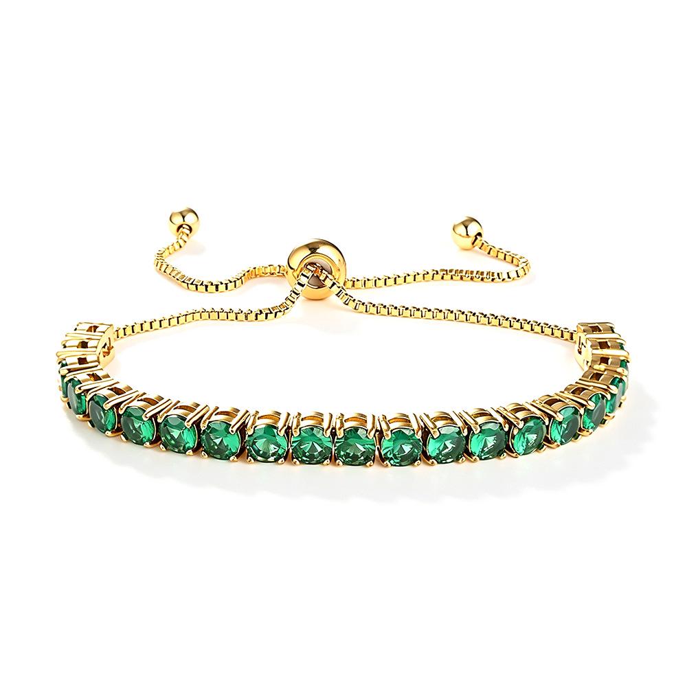Elegant 4mm Zircon Women's Adjustable Stainless Steel Bracelet