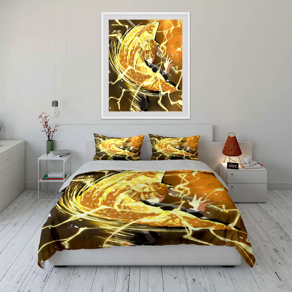 Anime Lightning Warrior Bedding Set Bedding set (1 duvet cover, 2 pillowcases, duvet not included)