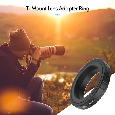 Andoer T2 PK Metallobjektivfeste Adapterring T T2-feste Objektivadapter Erstatning for Pentax K 70 K 50 K 30 K 500 K 1 K 3