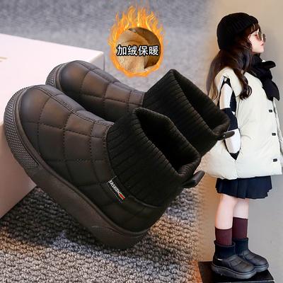 Kinder Samt Baumwollschuhe 2025 Winter neue Mädchen Sockenstiefel Jungen Baumwollstiefel warm Mädchen gefütterte Schneestiefel
