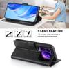 For Xiaomi 17 Pro Case Stand Wallet Calf Texture PU Leather Flip Phone Cover with Wrist Strap