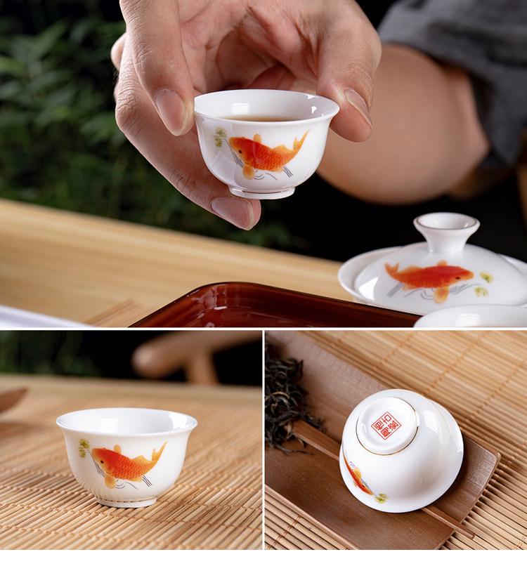 Portable Ceramic Kung Fu Travel Tea Set with Tray and Case