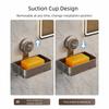 Stable Aluminum Suction Cup Soap Box Wall-mounted Water Receiving Tray Soap Holder Punch-Free Soap Dish Laundry Room
