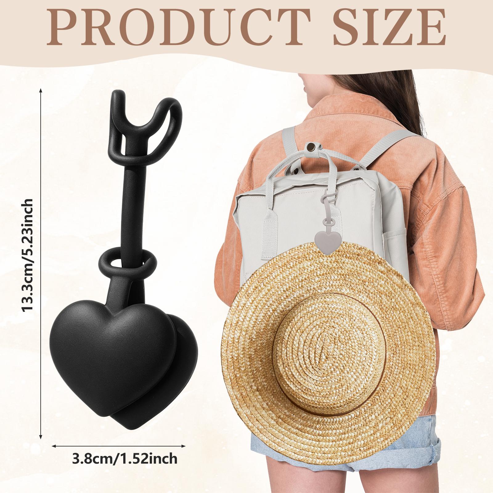 

6Pcs Hat Clips For Travel On Bag Heart Shaped Silicone Hat Holder For Beach Vacation Cruise Essentials, Hands-Free Magnetic Stro чорний