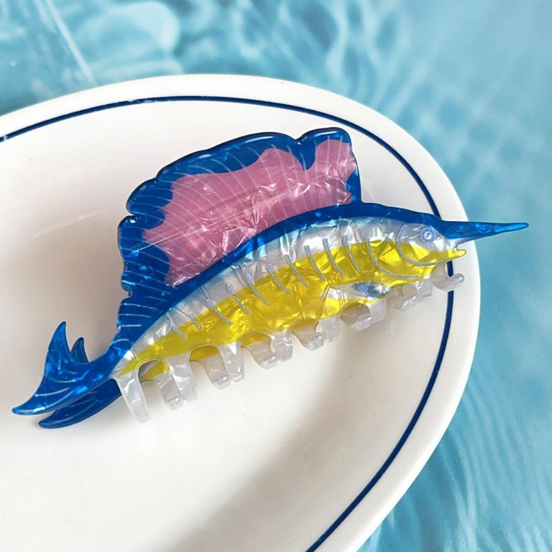 Cute Cartoon Marine Animal Gripper Simulated Fish Hairpin Shark Hair Claw Fashionable Ins Style Hair Clip Hair Accessory
