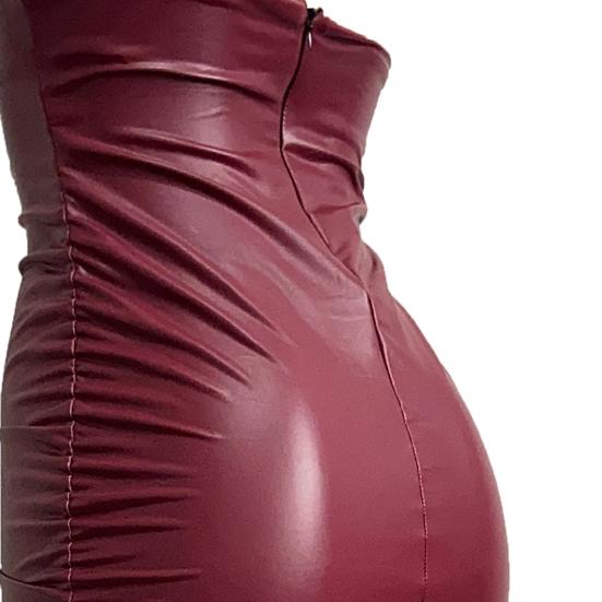 Damska Spódnica Wysoki Stan Sztuczna Skóra Obcisła Biodra Plisowany Dół Mini Spódnica Dojazdowa Ulica Krótka Spódnica Codzienne Ubranie