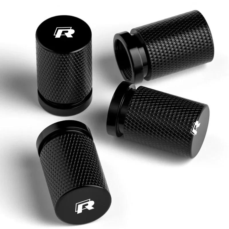 

2026 Hot Sticker 4pcs Car Styling Wheel Tire Valve Stem Caps Covers Tyre Rim Air Port Stems Cap for Volkswagen VW R Line Rline G