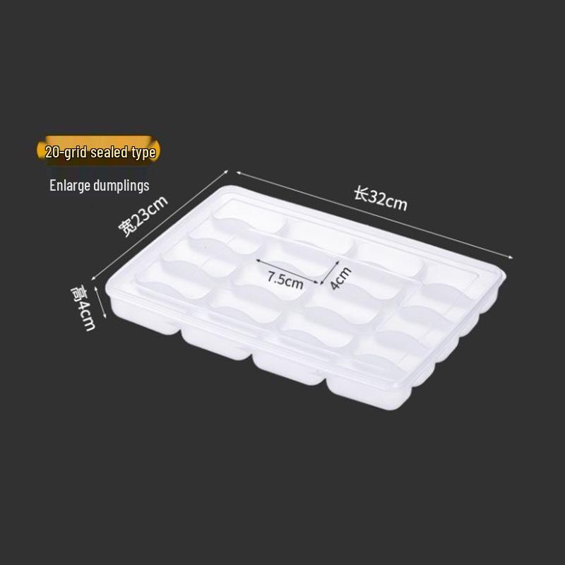 Divided Dumpling Storage & Quick-Freeze Tray with Lid for Refrigerator