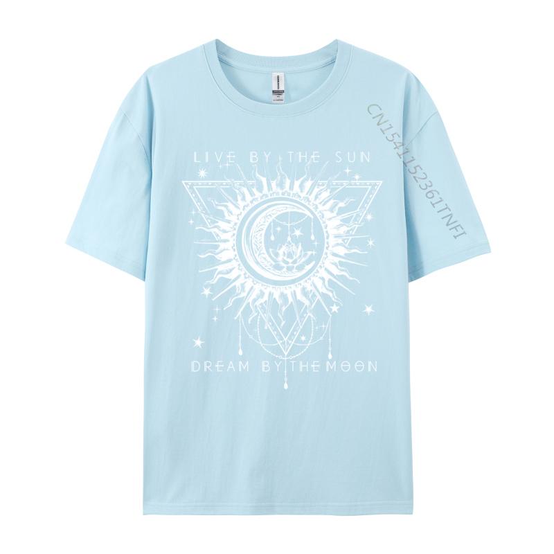 Live By The Sun Dream By The Moon Boho Printed On T Shirt New Arrival O Neck Casual Unisex Tshirts Street Tops Shirts