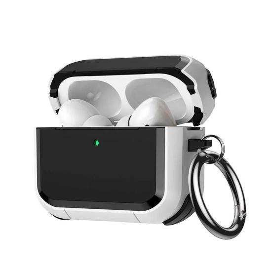 Earphone Case for AirPods Pro 3 Charging Case Portable Shockproof Wireless Earbud Protective Cover Full Coverage Shell Skin with Metal Ring