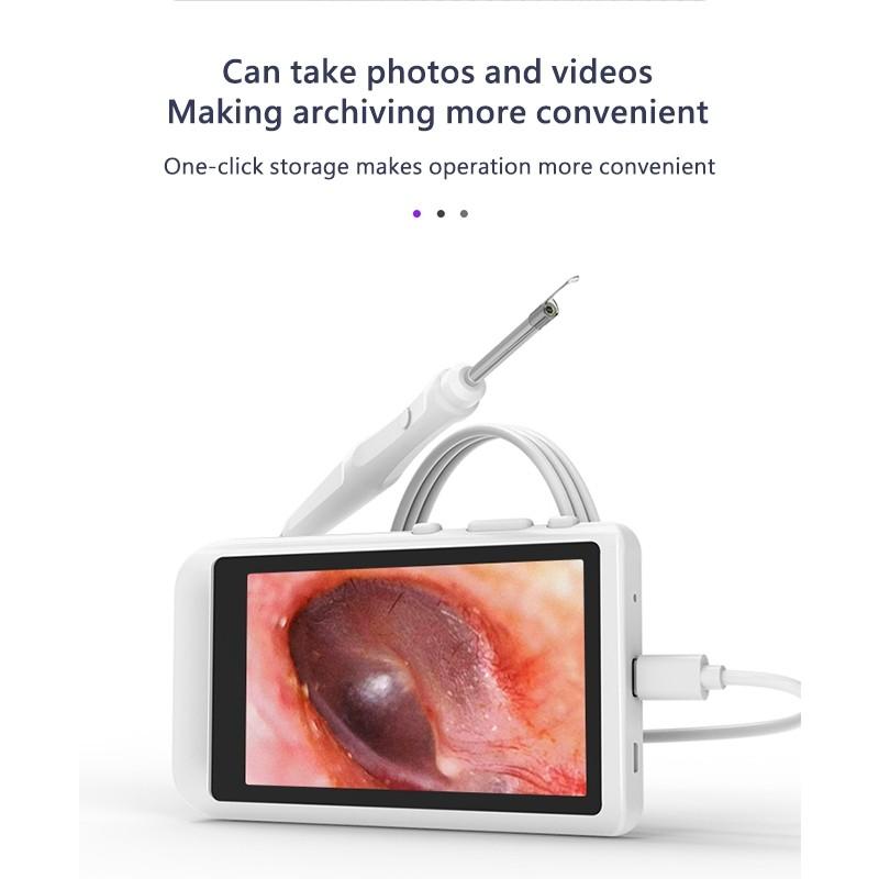 4.5-inch Screen Ear-picking Instrument 3.9/3.2mm Digital Otoscopy Endoscope HD LCD Screen Ear Scope Clean Ear Wax Cameras