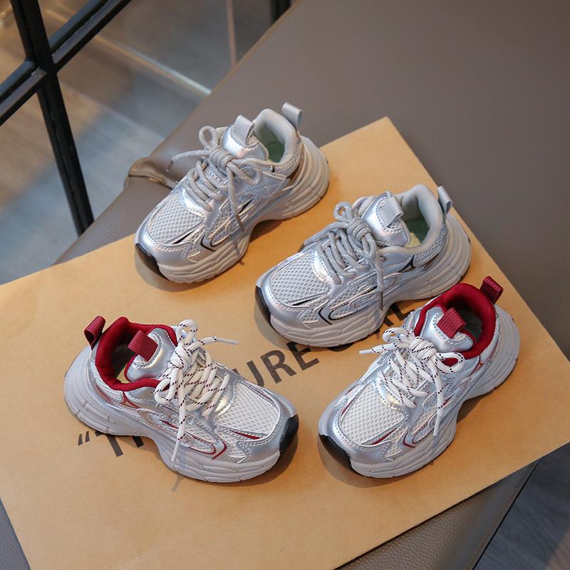 Girls' sneakers 2025 spring and autumn new children's lightweight dad shoes boys' mesh breathable running shoes trendy brand