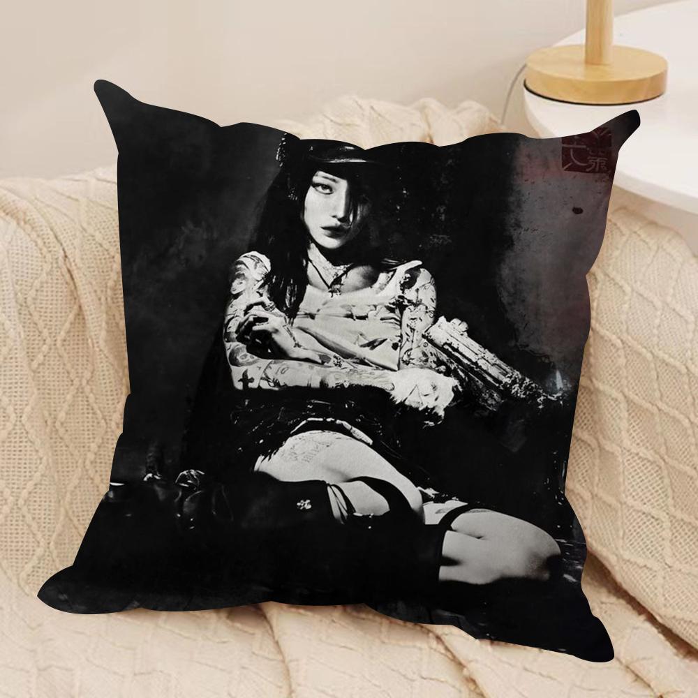 Yeule Evangelic Girl Cushion Cover Silky Short Plush DoubleSided Printed Pillow Case for Sofa All Seasons Home Decor Gift