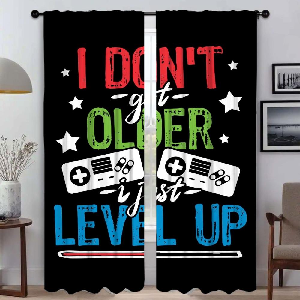 Set Of 2 Play Stations Curtains Living Room Curtain Halloween Decoration Shades Tulle Bedroom Anti Mosquito Polyester Ideal For Sitting