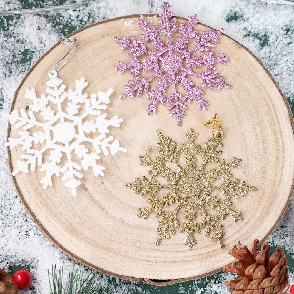 3Pcs/set Exquisite Christmas Snowflakes Acrylic Xmas Tree Ornaments Snowflakes Pendants  New Year