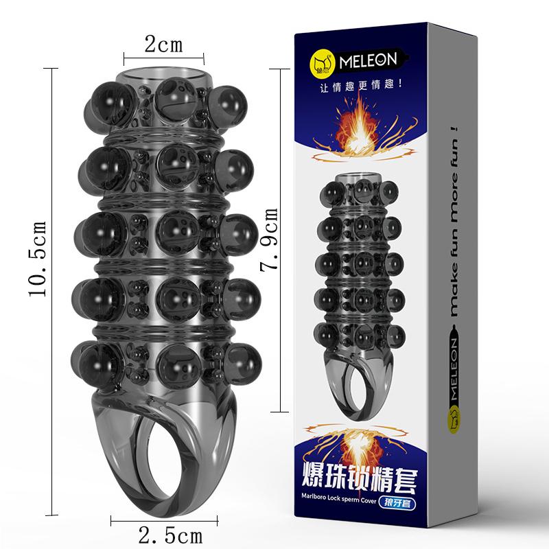 MELEON Soft Elastic Penis Extension Sleeve Delayed Ejaculation Condoms Cock Extender Increase Dick Sleeves Adult Sex Toys For Men