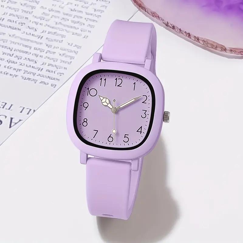 Fashion Candy Color Silicone Band Women Watches Square Dial Ladies Quartz Wristwatch for Girls Clock Reloj Mujer