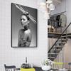 Black And White Short Hair Girl Painting Rabbit Hat Sexy Lady Poster For Living Room Nordic Wall Art Decoration Picture Salon