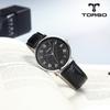 Toleuso T107L-Sbbk Classico Quartz Couple Watch Men'S & Women'S Leather Watch