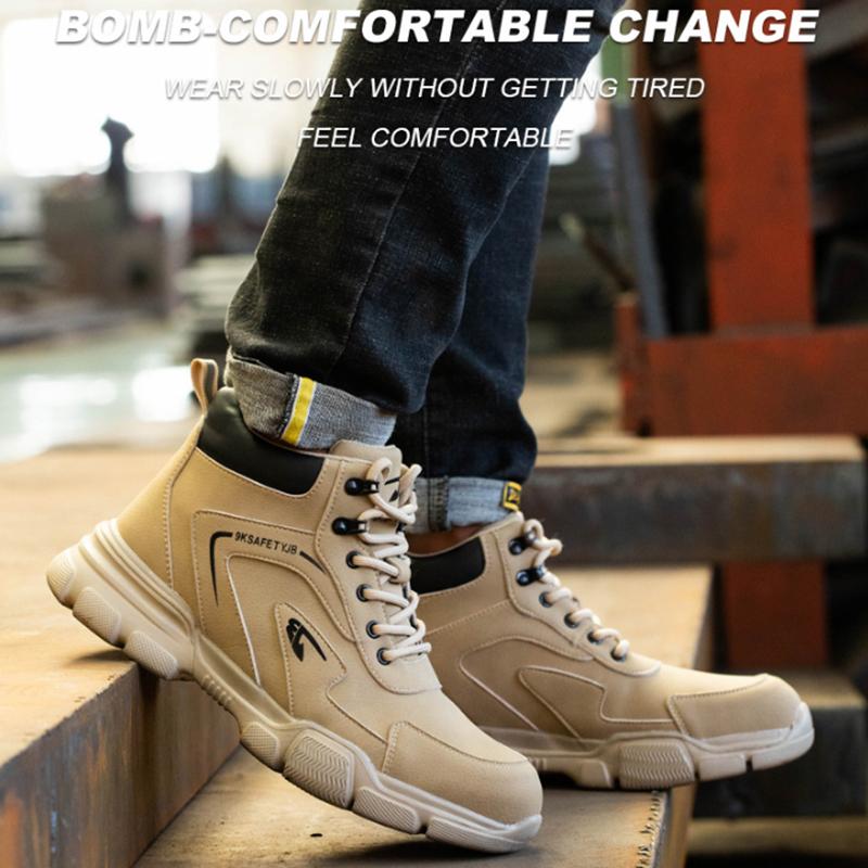 Arbeitssicherheitsschuhe Herren Sicherheitsstiefel Durchtrittsicher Durchschlagsicher Sneaker Stahlkappenschuhe Männlicher Arbeitsstiefel Unzerstörbar Wasserdicht
