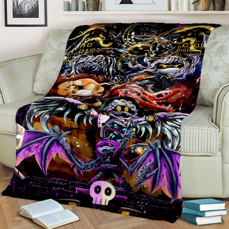 3D Print Murder Drones Cartoon Uzi V J Robot Gift Blanket,Soft Throw Blanket for Home Bedroom Bed Sofa Travel Picnic Cover Kids