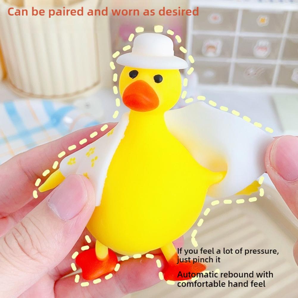 Dress Up Duck Squeeze Fun Toy To Vent Relieve Stress Cartoon Can Animal Funny Decompression Clo H7U3