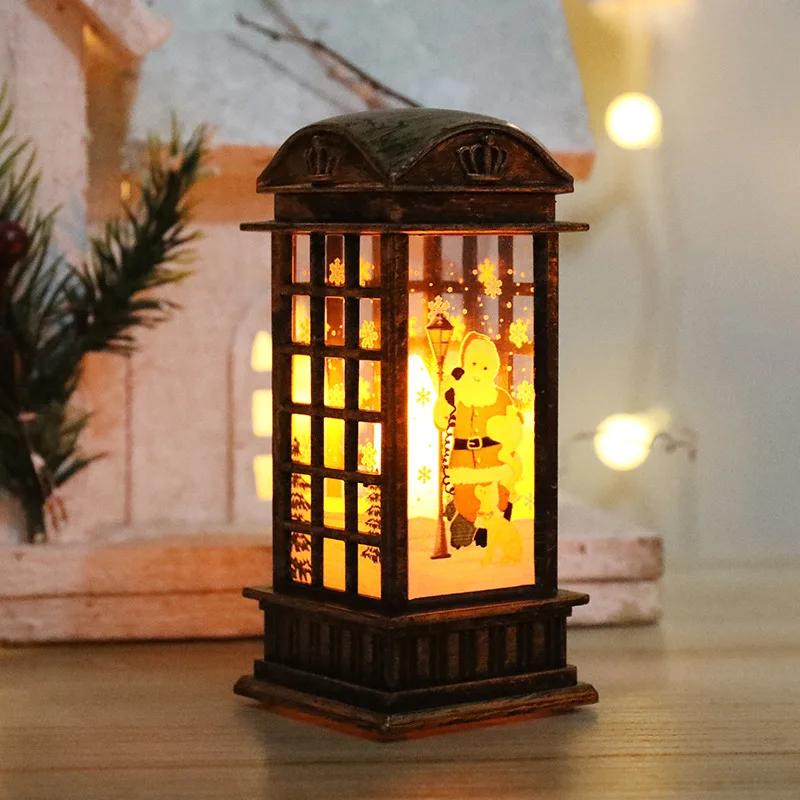 Christmas Decorations Small Wind Lantern Old Man Snowman Decoration Wind Lantern Desktop Decoration Christmas Ornaments