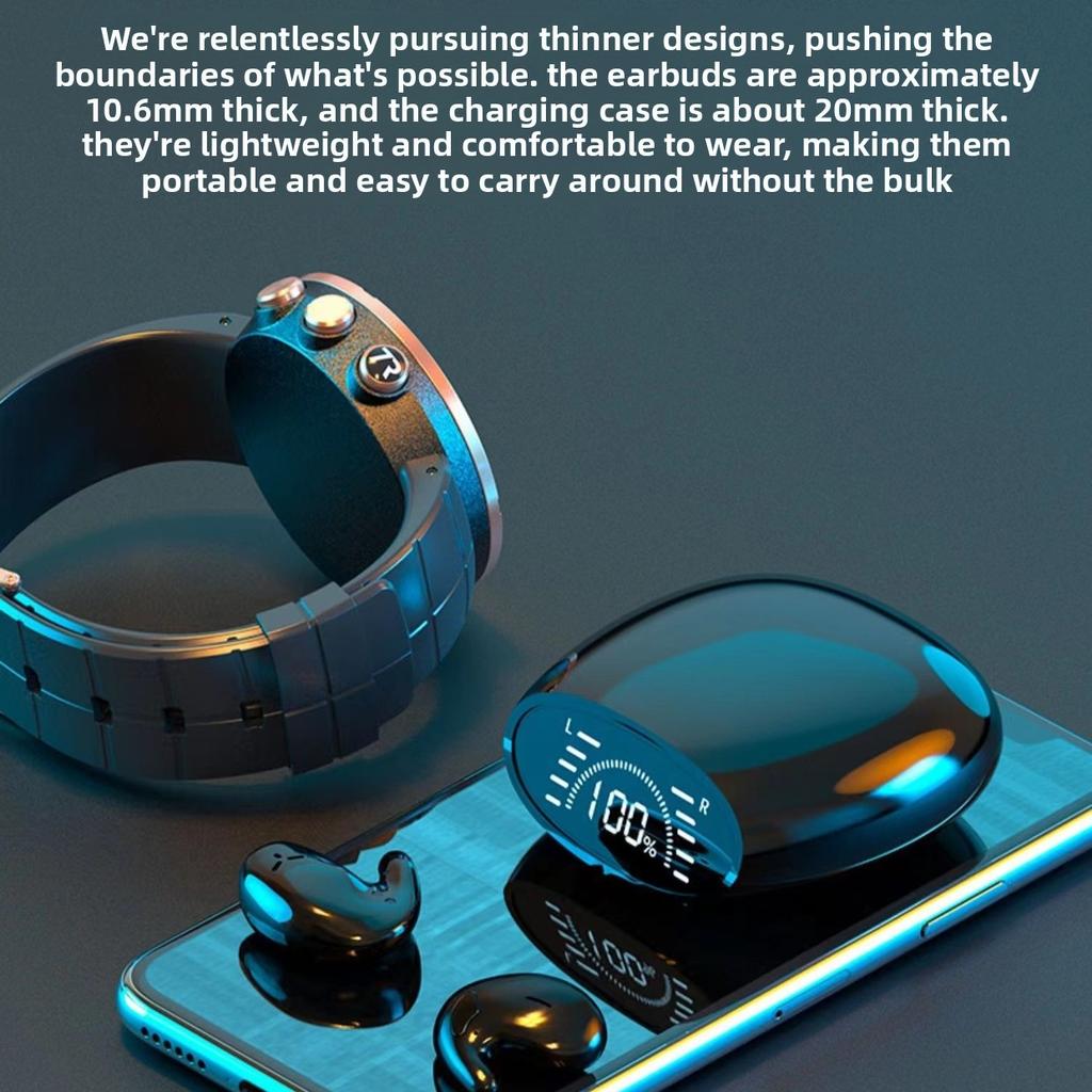 MD528 Bluetooth Headphones with TWS Dual-ear Close-fitting Design, Comfortable To Wear During Sleep, Private Mold, and Ultra-long Battery Life