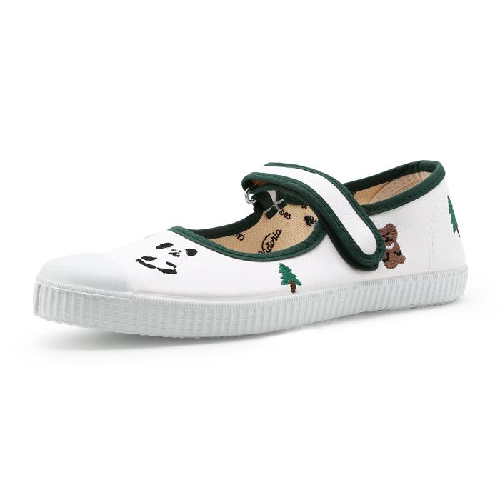Victoria Shoes [Victoria Shoes X Dainotang] Mercedes Lavada Cotton Strap Sneakers (1168923-Verde)