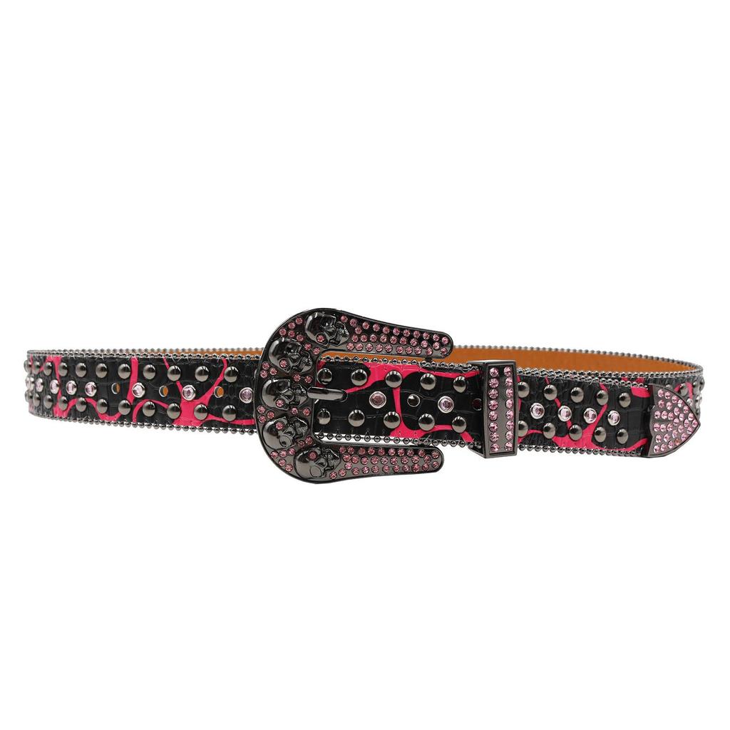 Men's Rhinestone Skull Hip Hop Punk Belt: Sparkly, Non-Mainstream Fashion