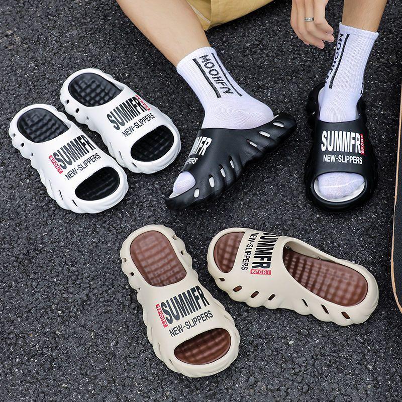 Beach Sandals Men's Slippers Summer Non-Slip Soft Sole Indoor Home Durable Slide Slippers