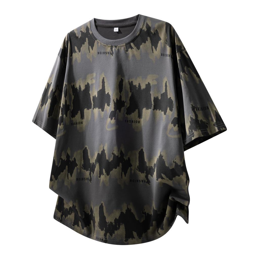 Short Sleeve T-Shirt Round Neck Half Sleeve Tops Plus Size Men's
