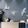 European White Three-dimensional Bird Wall Decoration Living Room Swallow Wall Hanging Abstract Animal Ornaments Home Decoration